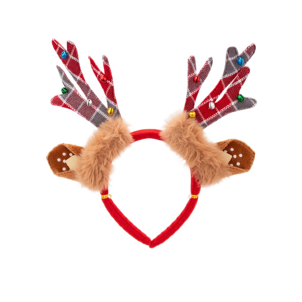 Christmas Headband with Boots and Antlers, Creative Holiday Hair Accessory for Party