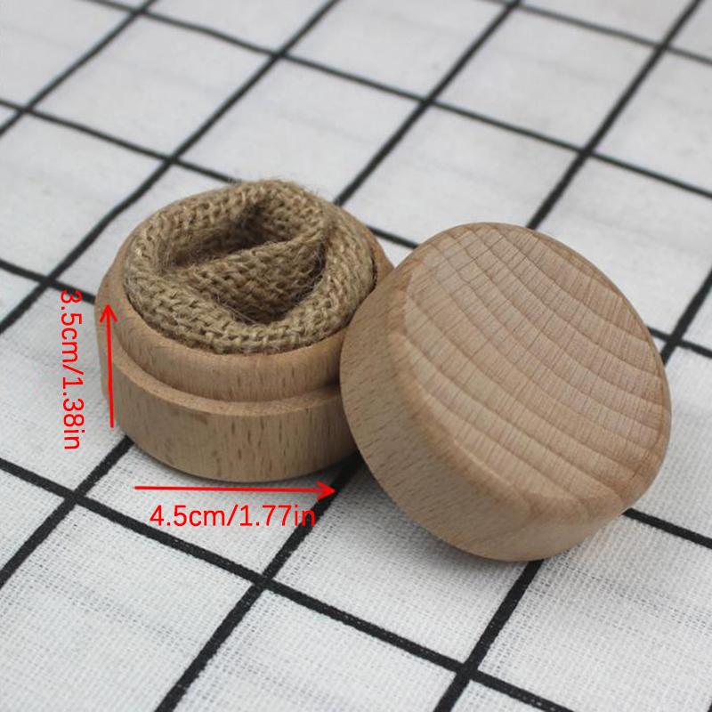 1Pcs Small Round Wooden Storage Box Handmade Jewelry Organizer Soap Crafts Case Vintage Decorative Craft Jewelry Box