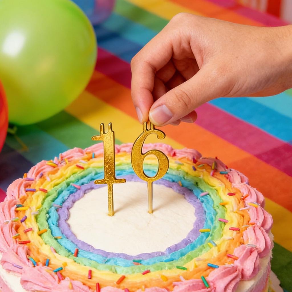 Numbered Aluminum Birthday Cake Candle Holder Set