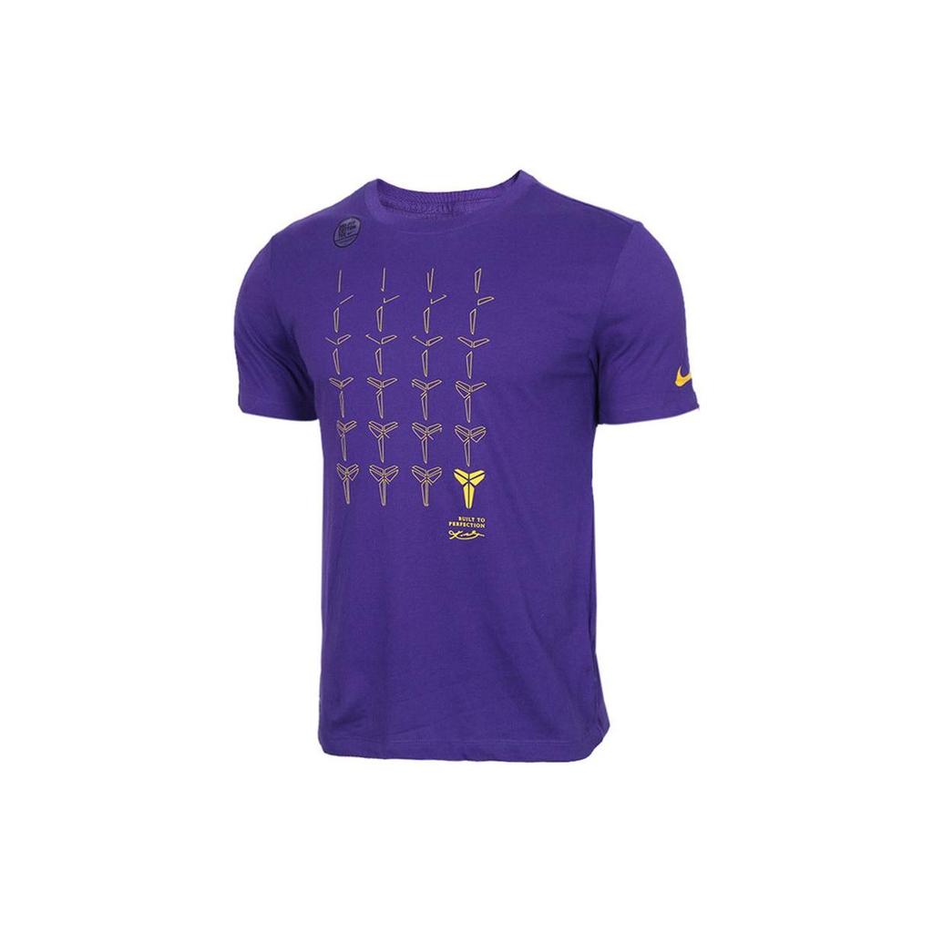 Nike Geometric Pattern Alphabet Print Short Sleeve T-Shirt Men Tops Purple BQ3614-547