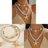 Natural Elements Summer Alloy Shell Starfish Pendant Necklace For Women