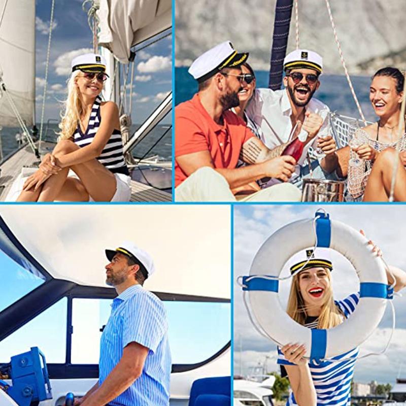 Fashion Embroidered Military Hat Captain Cap Sailor Cap Marine Admiral Cap Adult Military Hat Navy Hat for Fancy Dress