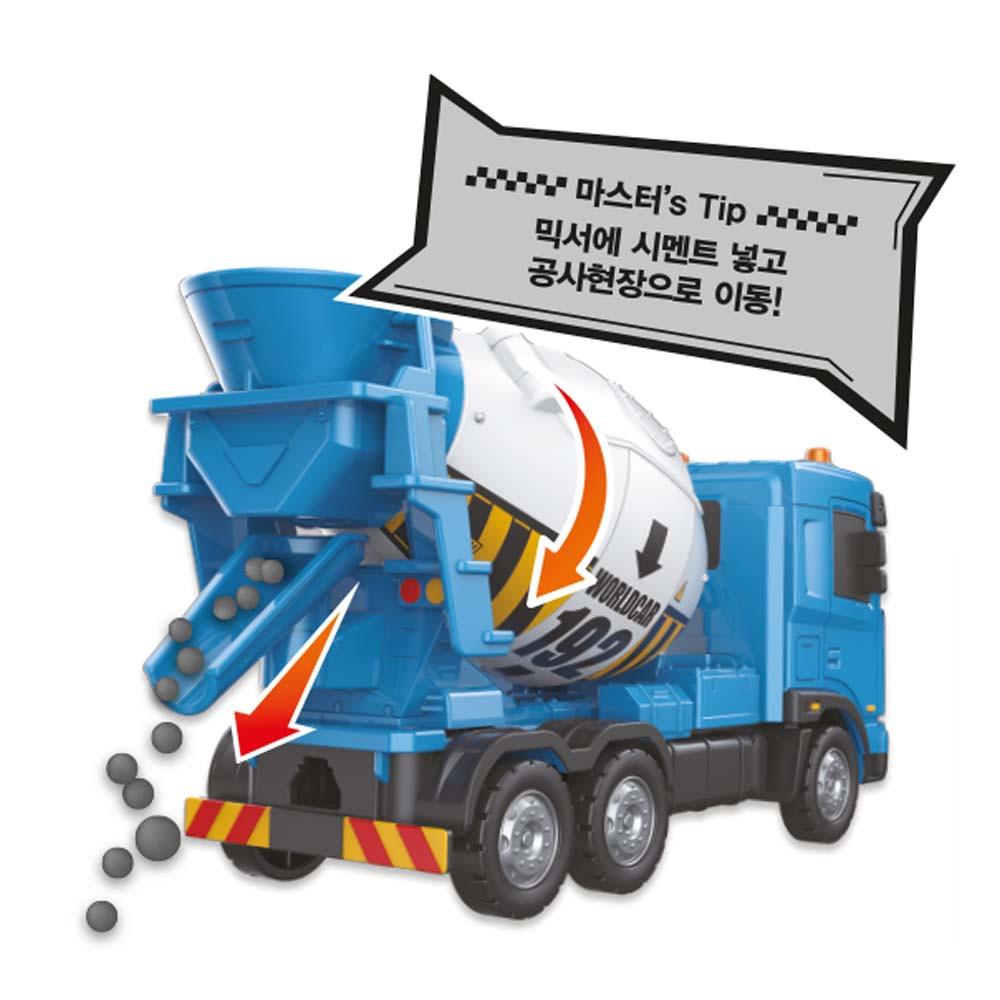 [Mimi World Official] World Car Power Walkie Ready Mixed Concrete Truck, popular Korean character toys