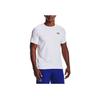 Under Armour Solid Color Letter Logo Print Round Neck Short Sleeve T-Shirt Men Tops White 1361683-100