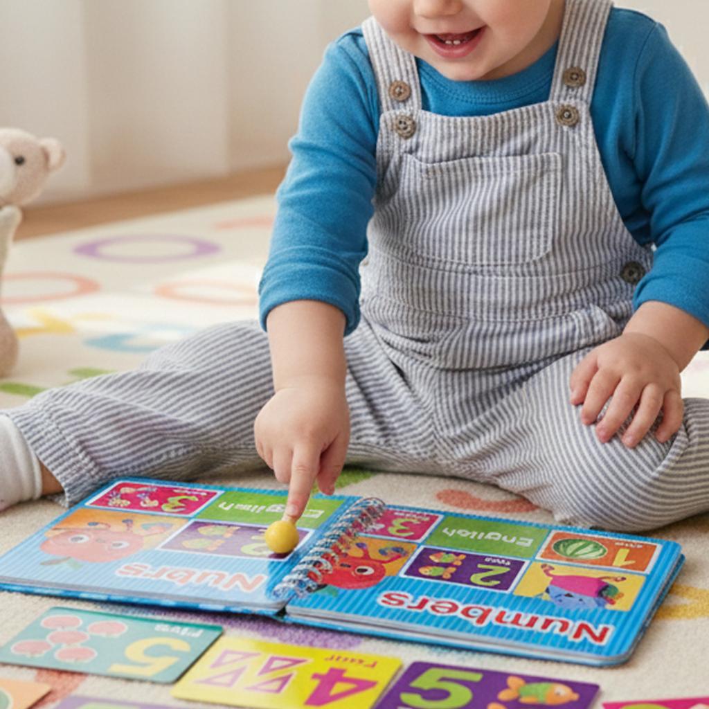 Early Education Cognitive Cards Book Alphabet Numbers Learning Educational Toy for Kids with Safe Rounded Corners Portable