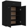Flur Schuhschrank, Doppeltür-Aufbewahrungssschrank mit Schubladen, schwarz 60x35x84 cm, aus Holzwerkstoffen