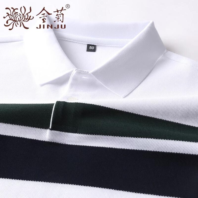 Polo da uomo casual a righe con ricamo in piqué