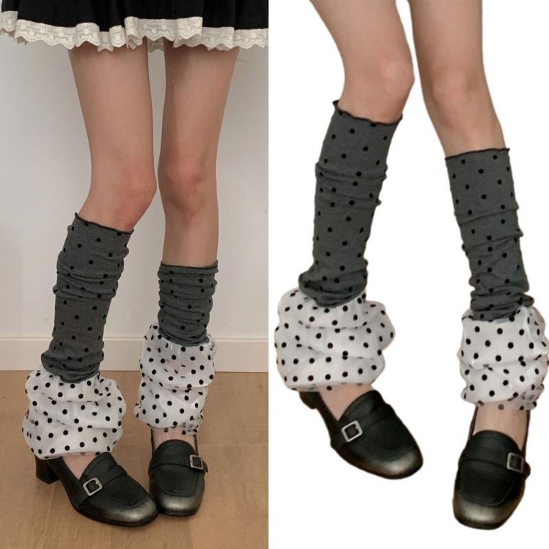Acrylic Leg warmer Inspired polkas Dot Pattern Winter Essential For Fashionable Outfits