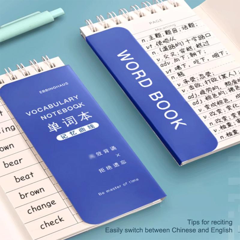 Portable Mini Notebook Pocket Vocabulary Word Book Spiral Notebook Languages Learning Word Check Book School Stationery