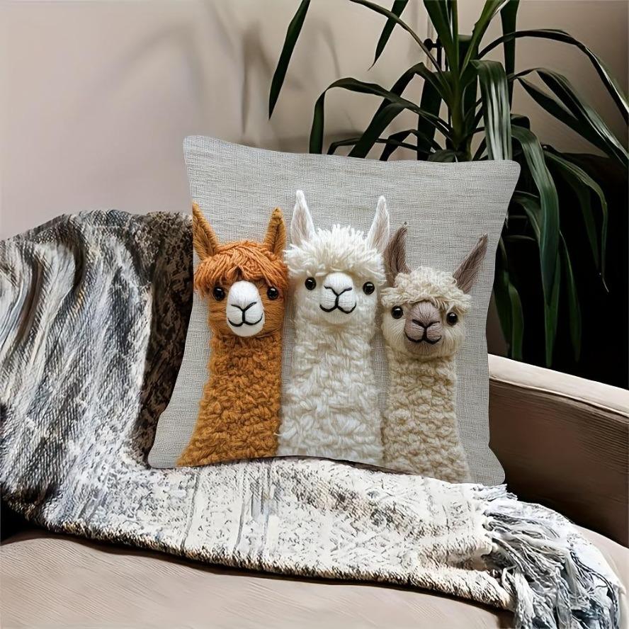 Modern Vintage Alpaca Print Zippered Pillowcase