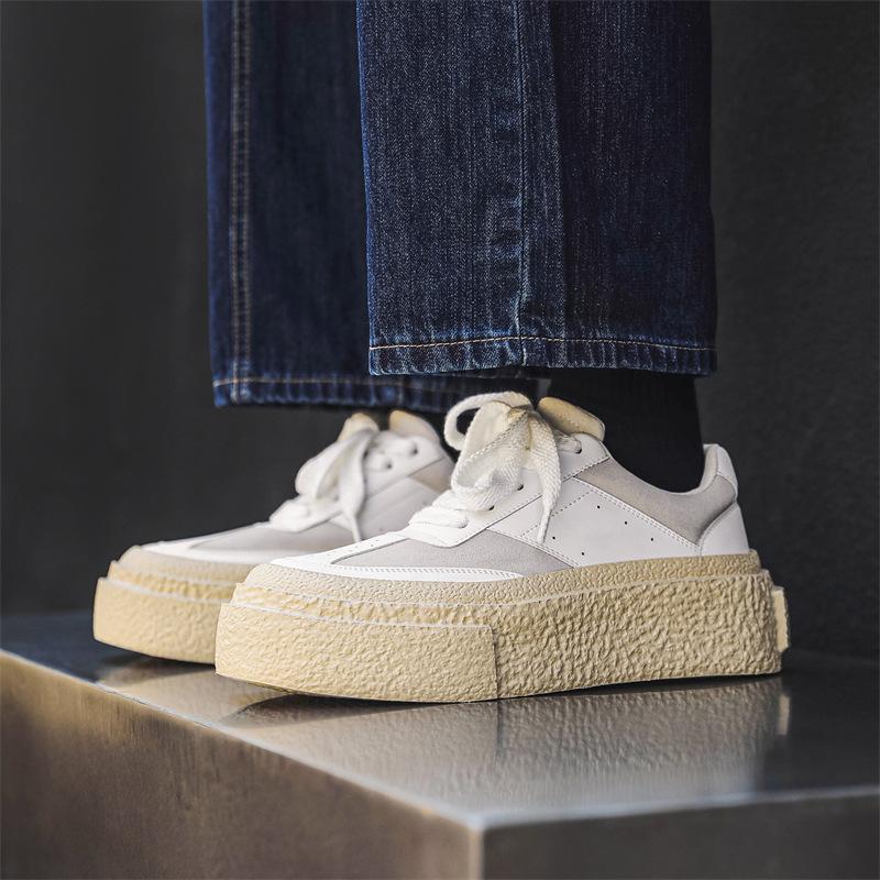 

итальянская дизайнерская обувь на платформе для мужчин модная панк-рок обувь для платья на шнуровке из натуральной кожи оксфорды дышащая обувь 270 белый