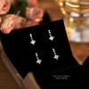 925 Sterling Silver Korean Fashion Inlaid Shiny Zircon Earrings for Women Exquisite Temperament Party Jewelry Accessories