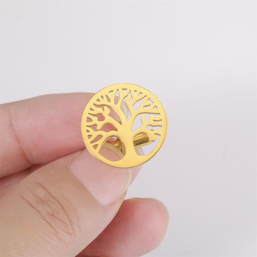 My Shape Tree of Life Cuff Links for Men Wedding Banquet Groom Business Suit Shirt Round Men's Cufflinks Stainless Steel Jewelry