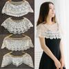 Elegant Falsk Krage Retro Blondekant Skjortetrekk Blondefall Sjal Poncho Strand