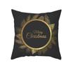 New Black Hot Stamping Christmas Pillow Cover Golden Elk Christmas Tree Sofa Cushion Cover Home