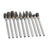 Electric Grinding Accessories 10pcs 0.12*0.24inch Tungsten Steel Carbide Milling Cutter for Rotary Burr Tool Set CNC