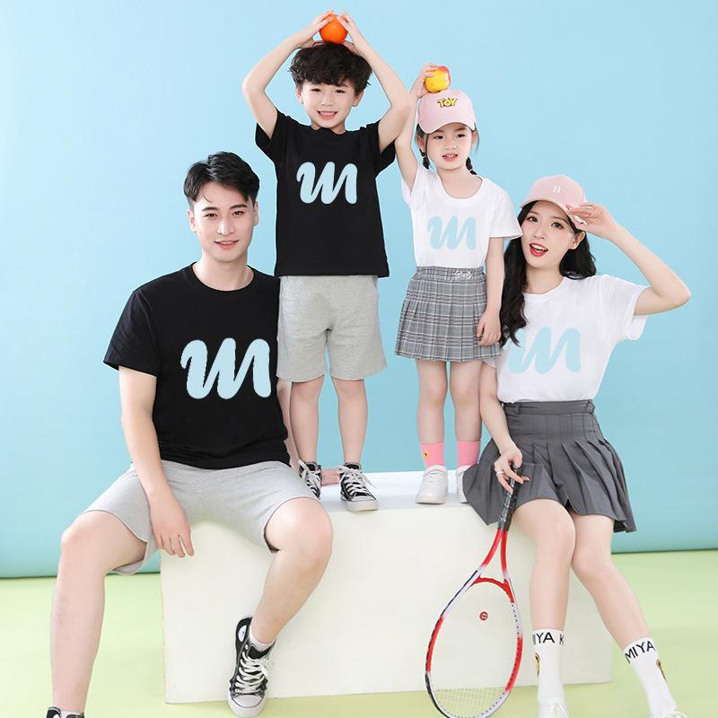 

Одежда для родителей и детей Летняя хлопчатобумажная футболка с коротким рукавом 2023