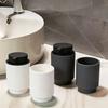 Creative Black/white Striped Lotion Bottle and Mouthwash Cup Set Bathroom Splice Portable Soap Dispenser Travel Shampoo Bottles