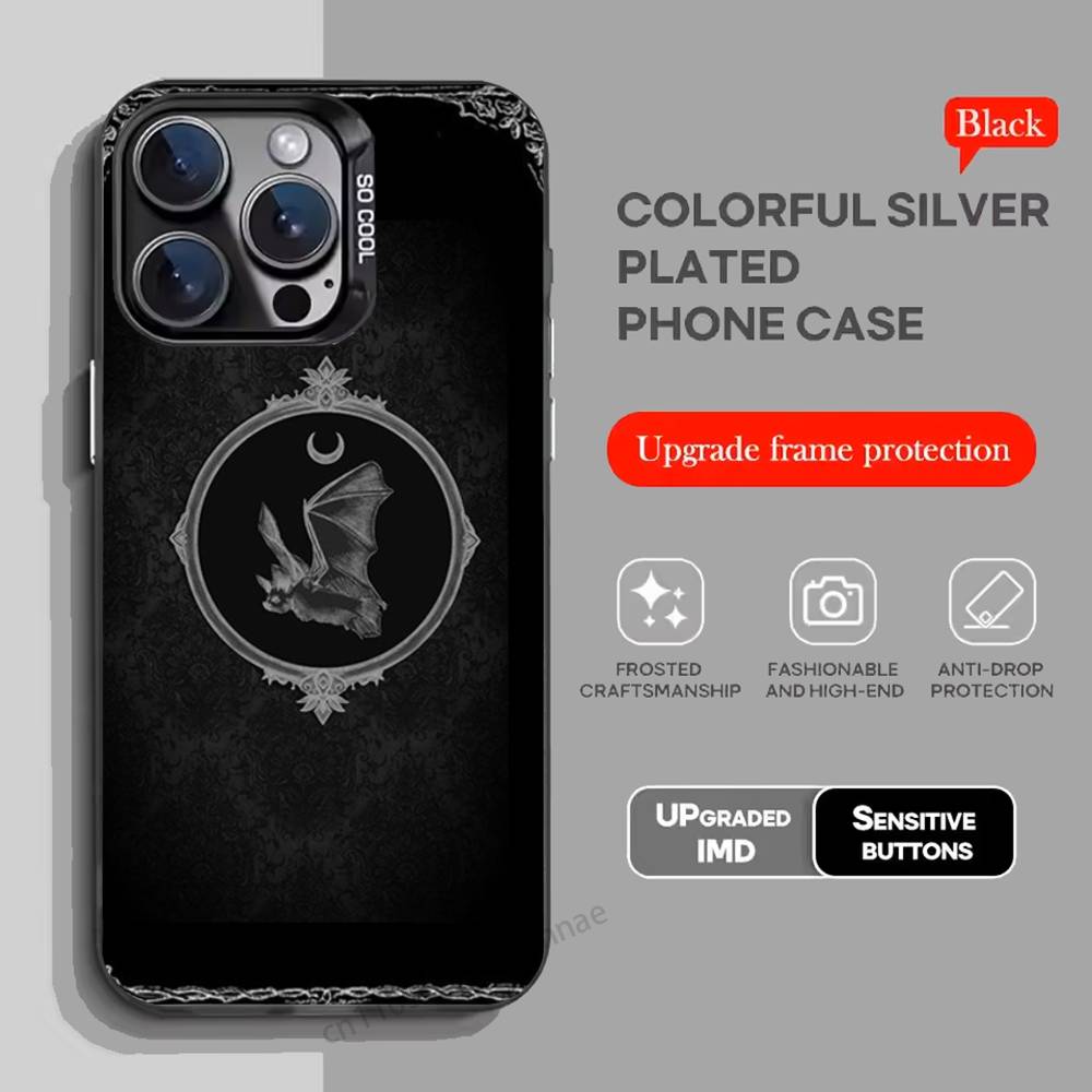 Goth Vampire Bat Gothic phone Case for iPhone 17 11 12 Pro Max Plus Mini Air SE 16e 14 15 16 13 Soft Shell
