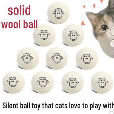 Silent Wool Cat Toy: Prey Ball & Teaser Stick for Self-Amusement, Scratch & Bite-Resistant.