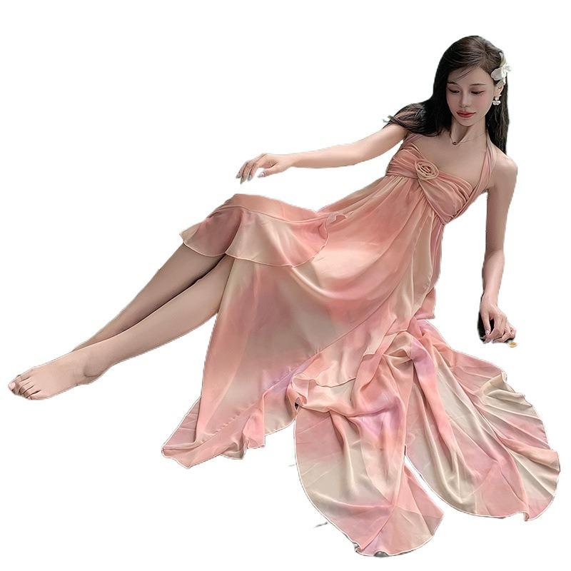 Seaside Photo Wear Hainan Holiday Beach Skirt Temperament Super Fairy Trailing Long Skirt Birthday Dress