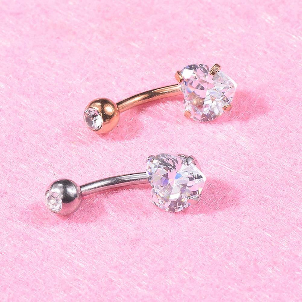Fashion Heart Shape Sexy Belly Button Rings Belly Piercing Zircon Body Jewelry Navel Piercing Rings