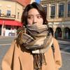 Autumn and Winter Scarves Women's Winter High-end Scarves Thickened and Warm Tonglu Imitation Cashmere Plaid Scarves