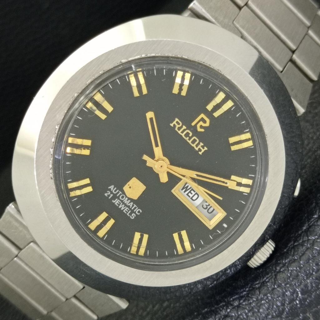 

ПОДЛИННЫЕ ВИНТАЖНЫЕ АВТОМАТИЧЕСКИЕ ЧАСЫ RICOH R31 ЯПОНИЯ МУЖСКИЕ ЧАСЫ С ЧЕРНЫМ ЦИФЕРБЛАТОМ a500647-5 R153-a500647