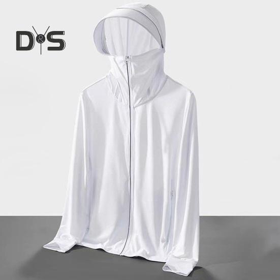 Sunscreen Clothing Jacket Men Women Hooded Long Sleeve Zipper Closure Ice Silk Outdoor UV Protection Coat