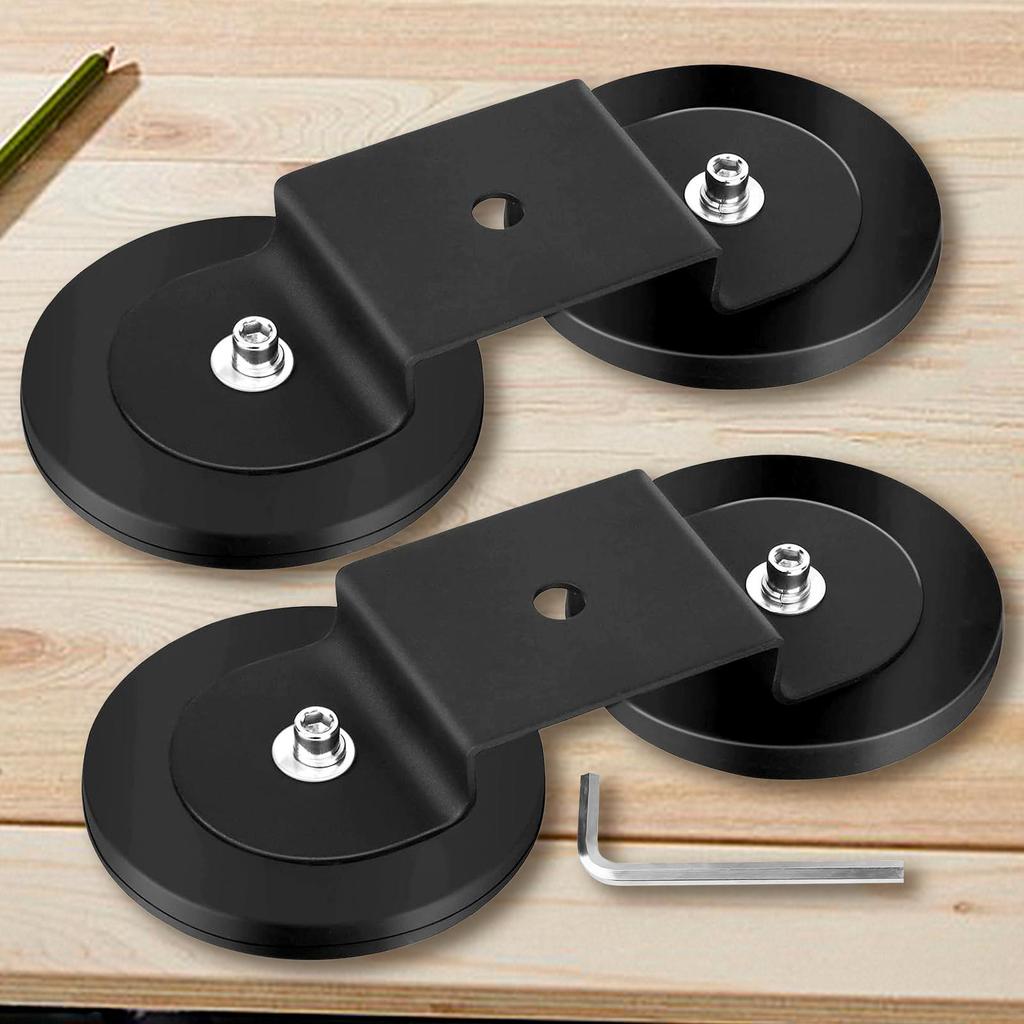 Magnetic Light Mount 2 Pieces Car Magnetic Light Mounts Aluminum Alloy Brackets Strong Sucker No Drilling For Outdoor Roof Off
