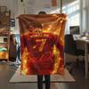 1PC Cristiano Ronaldo Patterned Flannel Blanket Suitable For All Seasons for Home Decor Warmth and Comfort Gifts Holiday Present