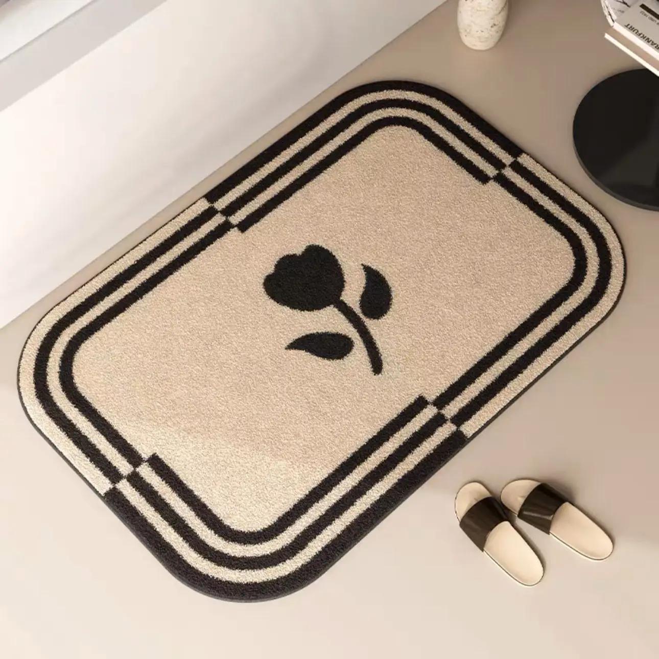 Frans premium badkamerdeken absorberende vloermat toilet toilet toilet vloermat 40X60cm 15.7X23.6in