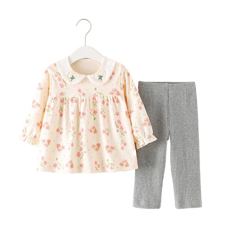 

Girls Spring-Autumn Princess Outfit: Toddler Long Sleeve Two-Piece Set 73 cm