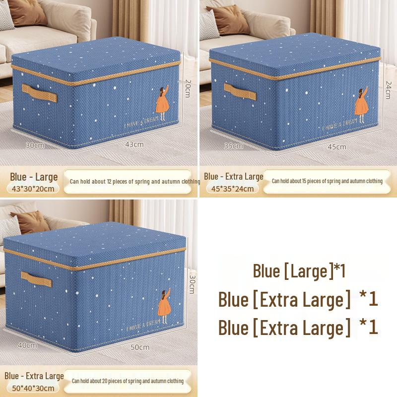 

Ящик для хранения одежды из ткани: Органайзер для гардероба, общежития, одеял и мелочей Medium [36*25*20] without Lid