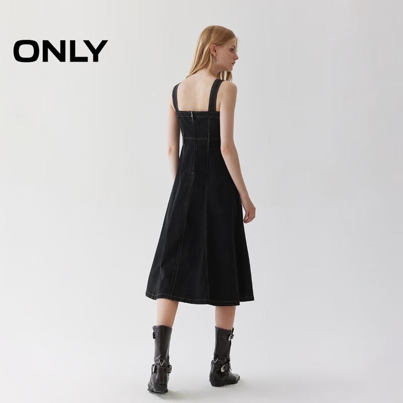 ONLY Women's 2025 Fall Adjustable Strap Denim Midi Dress