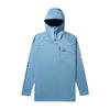 Aftco Jason Christie Hooded LS Performance Shirt Blue Shadow Heather S M63127 (Size M)