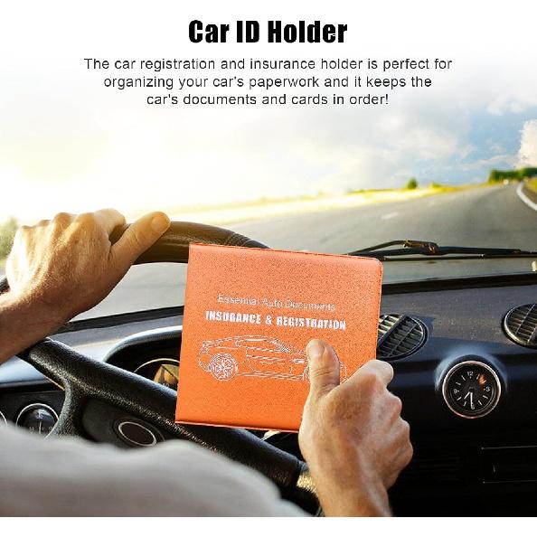 2PCS Car Registration Insurance Holder, 10.6&#34;×4.8&#34; Essential Auto Card Document Glove Box Organizer with Closure, Car Accessories for Driver