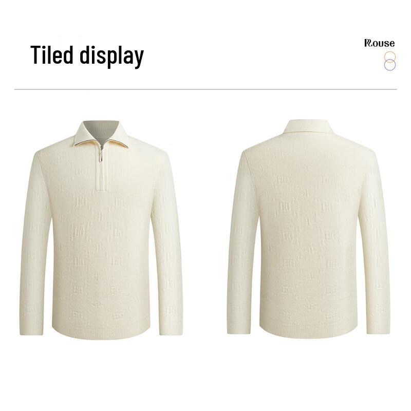 LUOZI Men's Winter Mock Neck Half-Zip Wool Sweater