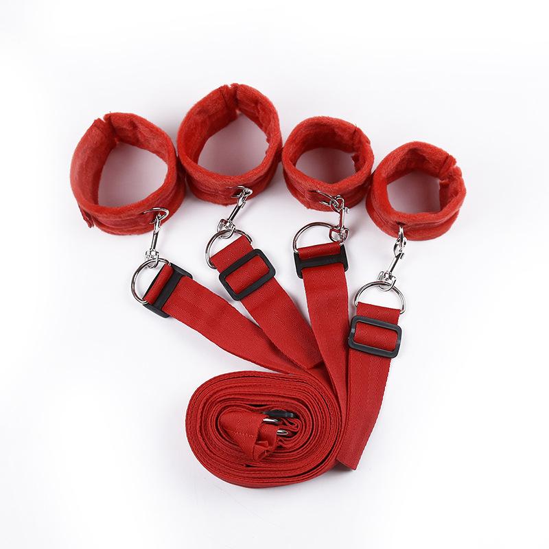 Žena páry Pouta Otevřená noha Bdsm Bondage Set Pod lůžkem Zádržné systémy Lanový popruh Systém Zápěstí a kotníků pro dospělé
