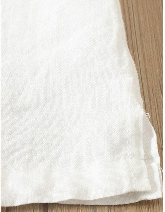 Women's Retro Cotton Linen Embroidered Short Sleeve Casual Shirt, 2022