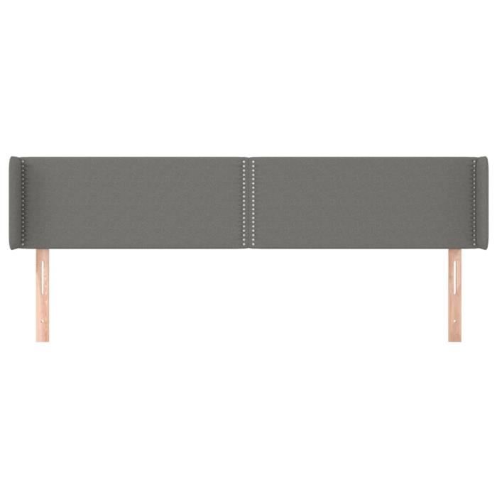 VidaXL Tête de lit avec oreilles Gris foncé 163x16x78-88 cm Tissu3118635