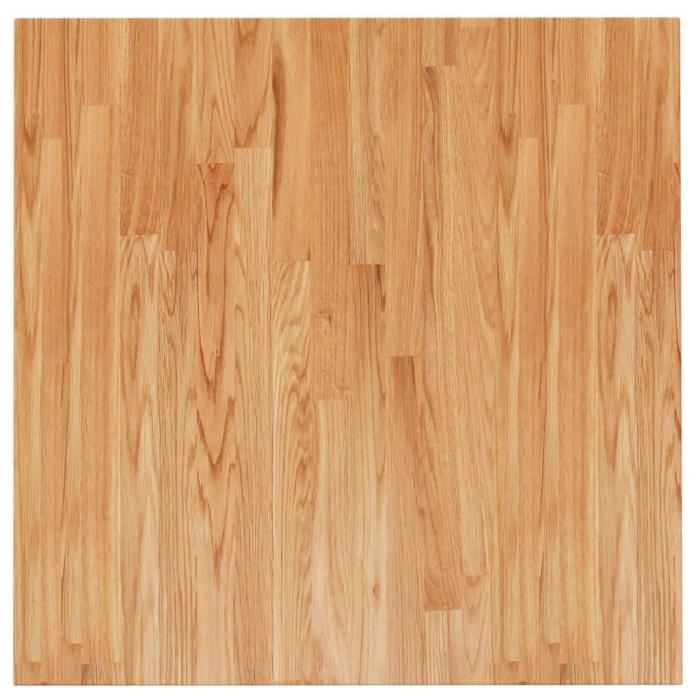 343031 vidaXL Dessus de table carré Marron clair70x70x2,5cm Bois chêne traité