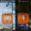 Bohemian Solar Outdoor Lanterns, Waterproof, Wicker Hanging Outdoor Lights, Rattan Lights, Woven Lamp for Garden, Patio, Porch, Trees, Lawn