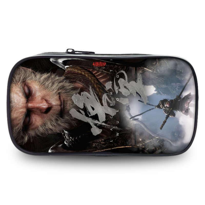 Spacious Black Myth Wu Kong Pencil Case Stylish Polyester Design For Students