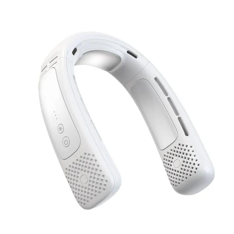 Portable Neck Cooling Fan Hands Free Bladeless Powered Wearable Personal Fan USB Rechargeable Headphone