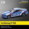 1/34 Ford Mustang GT 2018 Muscle Sports Car Series Die Casting Metal Model Car Collection Ornament Gift Air Force 1