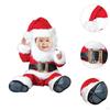 Baby Weihnachtskostüm Kuschelig mit Mütze Weiches Verkleidungs-Halloween Säuglings-Strampler S Weihnachtsmann