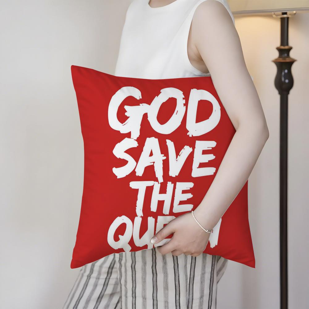 The Queen Fashionable And Luxurious Design Cushion Cover Silky Elegant Comfort Sofa Bed Invisible Zipper Beach Pillowcase