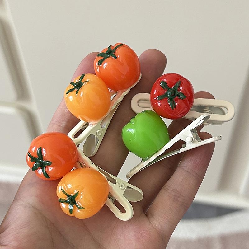 1 szt. Kreatywna zabawka warzywna Symulacja 3D Pomidor Klips do włosów Dziewczęce ozdoby do włosów Klips aligator Akcesoria do włosów DIY