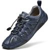 Large size sports and leisure shoes leather surface breathable Doudou shoes soft sole outdoor driving shoes